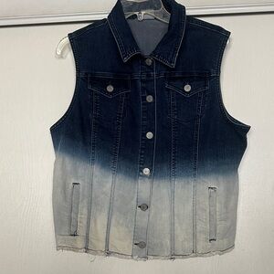 Soho Sleeveless Denim Vest - Blue to White